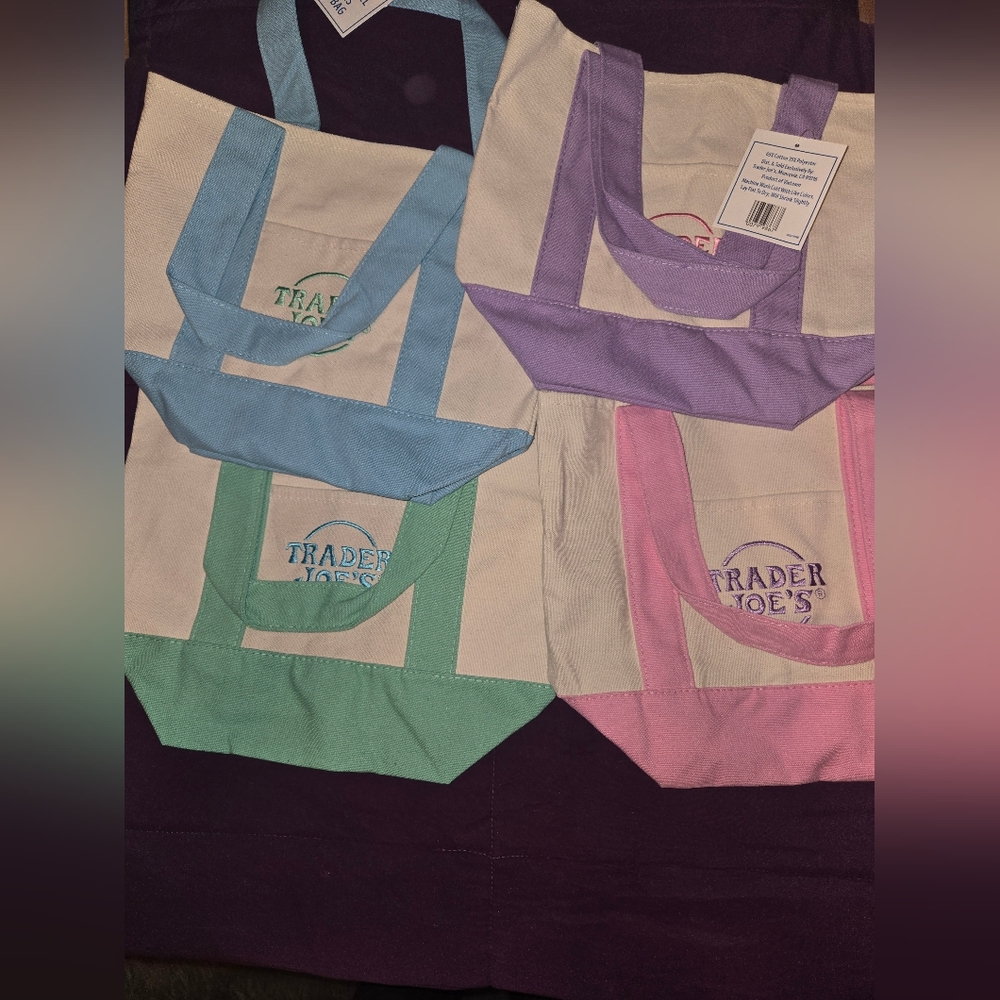 Trader Joe's Canvas Tote Bags Set